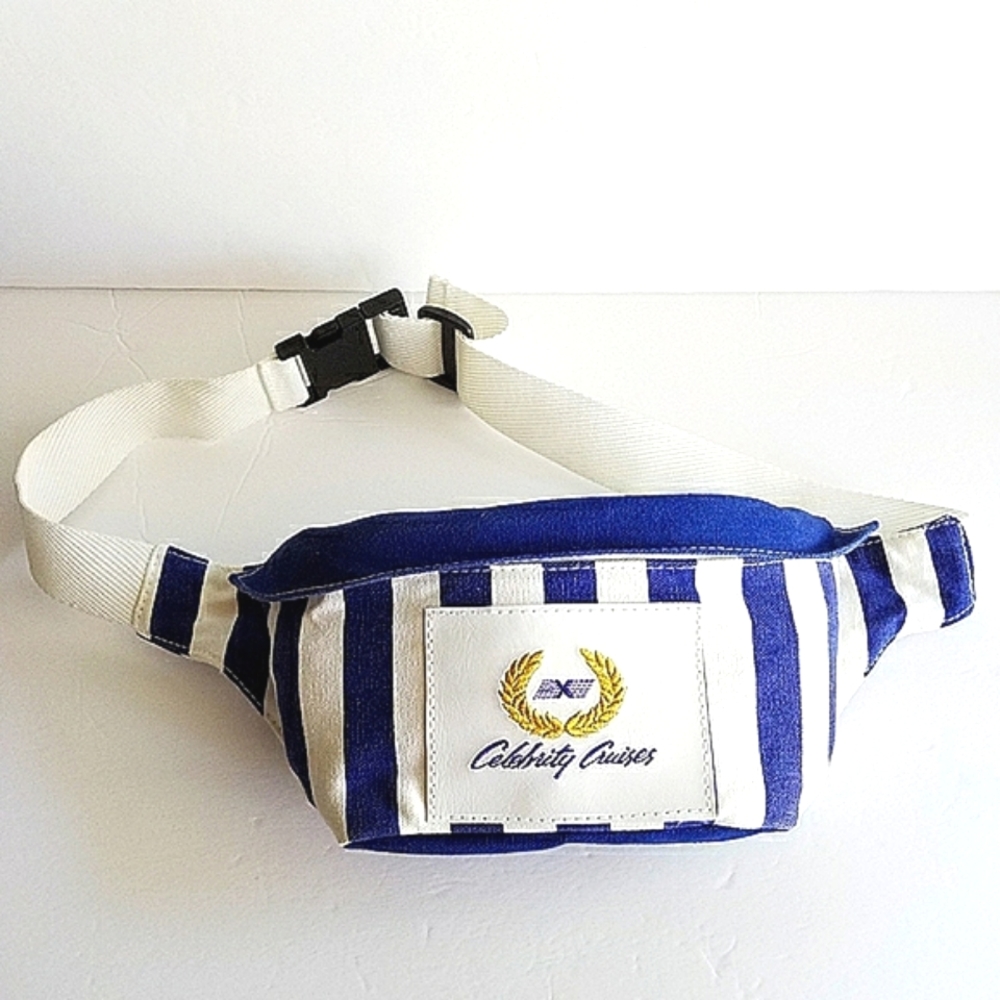 Vintage Celebrity Cruises Curved Buckle Flap Fanny Pack Crossbody Bag